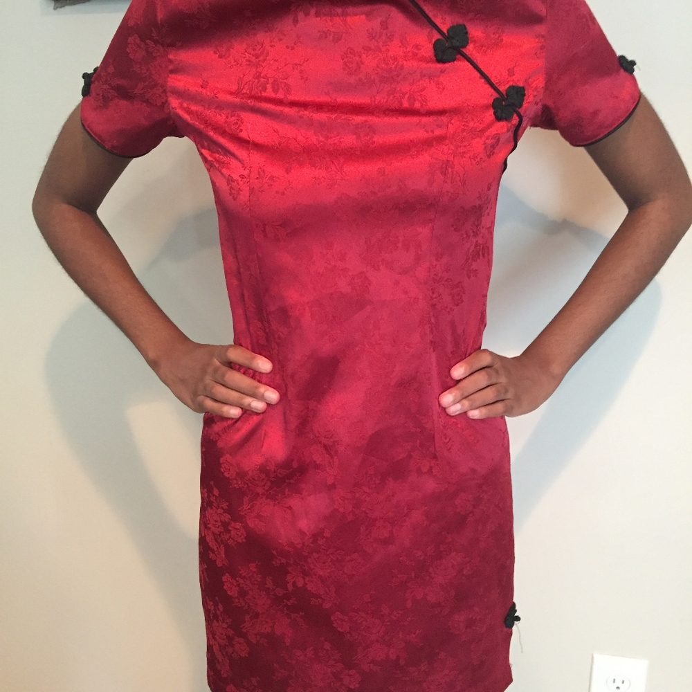 Red mini dress